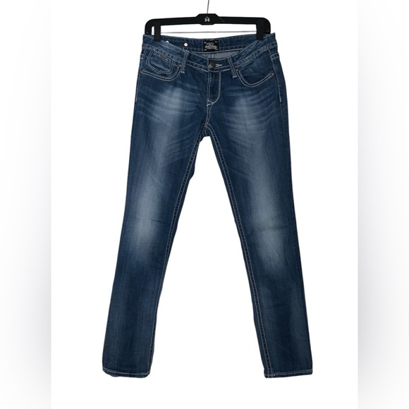 Express Vintage ReRock Dark Faded Wash Low Rise Skinny Jean Size 6 - Picture 2 of 8